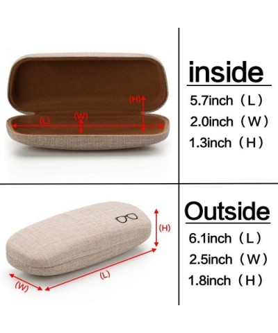 Hard Shell Eyeglasses Case Linen Fabrics Large Sunglasses Case Concise - Small-khaki - C718K4H8X2D $5.25 Aviator