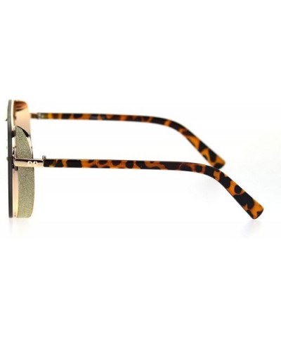 Hip Hop Side Visor Mob Luxury Shield Racer Sunglasses - Gold Tortoise Brown - CM18S03N9KY $11.10 Shield