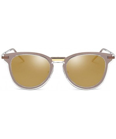 Women Coating UV400 Polarized Sunglasses Shades Female Glasse Eyewear - Golden - CD17AZW0X6Z $8.42 Rimless