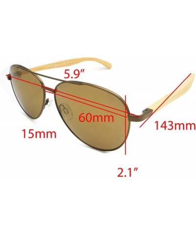 NEW Real Tree Bamboo wood Temples Sunglasses - Brown Light Wood Temple / Light Gold Mirror Lens - CS184OT4GTO $24.20 Wayfarer