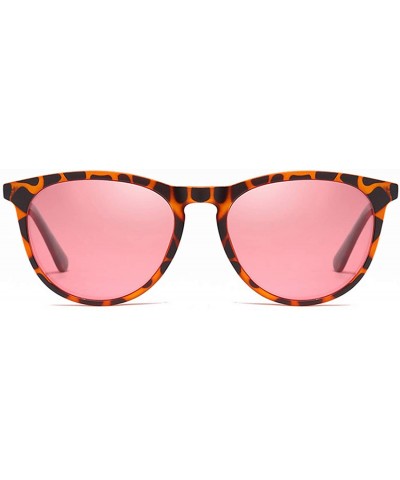 Unisex Round Polarized Sunglasses for Men Women UV400 Protection 8063 - Tortoise/Pink - CX195WOK95X $4.68 Round