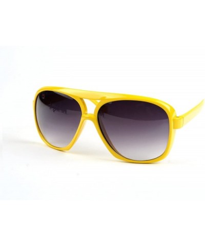 Unisex Sporty Fashion Aviator Sunglasses P1065 - Yellow-gradientsmoke Lens - CX11CE3B0YD $10.93 Aviator