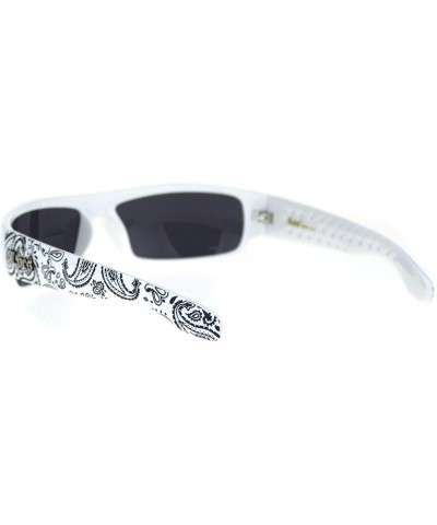 Mad Dog Hardcore Gangster Cholo Narrow Rectangular Sunglasses - White Bandana - C018R2OYIW9 $5.50 Rectangular
