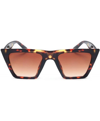 Trapezoid Frame Square Cat Eye Sunglasses for Women Thick Wide Temple UV400 Chic - Tortoise Brown - CW196D923O8 $9.63 Goggle
