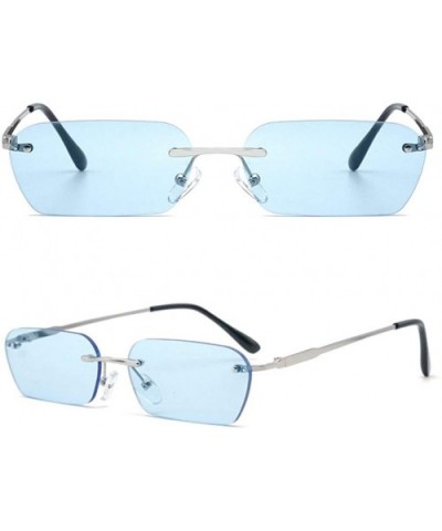 Personality Sunglasses Small Frame Hip Hop Men and Women Color Marine Lens Sun Glasses - R - CX18Y726Q84 $7.07 Square