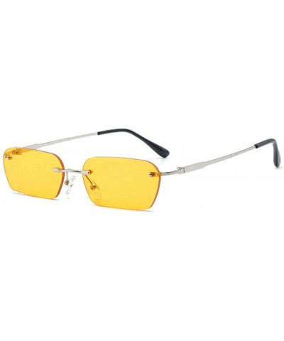 Personality Sunglasses Small Frame Hip Hop Men and Women Color Marine Lens Sun Glasses - R - CX18Y726Q84 $7.07 Square