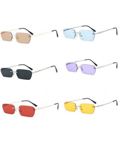 Personality Sunglasses Small Frame Hip Hop Men and Women Color Marine Lens Sun Glasses - R - CX18Y726Q84 $7.07 Square