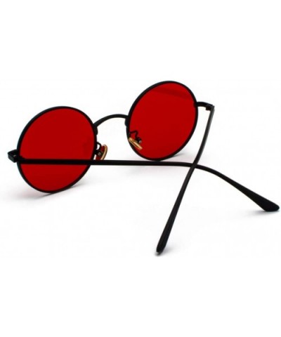 Sunglasses with Red Lenses Round Metal Frame Vintage Retro Glasses Unisex as in Photo Gold with Yellow - C8194O3SRW9 $20.21 Oval