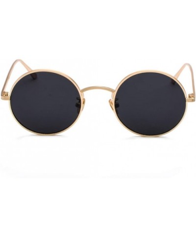 Sunglasses with Red Lenses Round Metal Frame Vintage Retro Glasses Unisex as in Photo Gold with Yellow - C8194O3SRW9 $20.21 Oval
