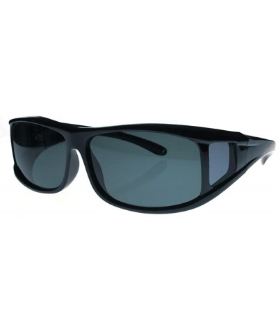 Fit Over Sunglasses Over Glasses - Polarized & Non-Polarized - Polarized Black - Dark Smoke Lens - CZ11L6VYRL7 $9.21 Round