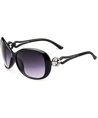 Women Fashion Oval Shape UV400 Framed Sunglasses Sunglasses - Black - CA18W43MOZH $5.90 Oval