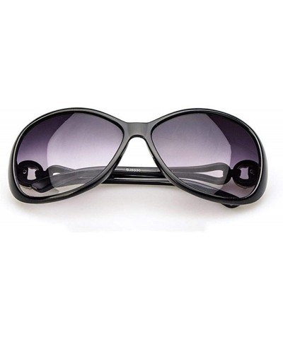 Women Fashion Oval Shape UV400 Framed Sunglasses Sunglasses - Black - CA18W43MOZH $5.90 Oval