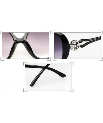 Women Fashion Oval Shape UV400 Framed Sunglasses Sunglasses - Black - CA18W43MOZH $5.90 Oval