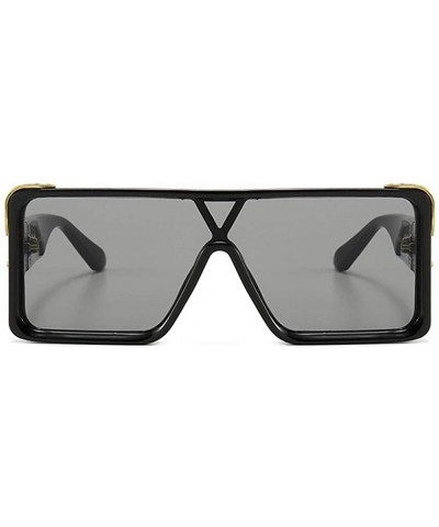 Big Box Square Sunglasses for Men And Women Big V Word Leg UV400 - C4 White Gray - CS198KEO2D2 $13.48 Square