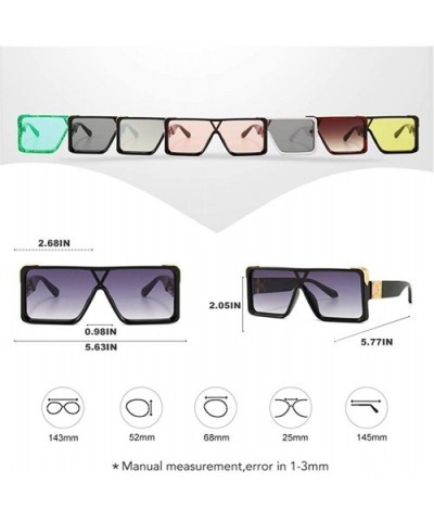 Big Box Square Sunglasses for Men And Women Big V Word Leg UV400 - C4 White Gray - CS198KEO2D2 $13.48 Square