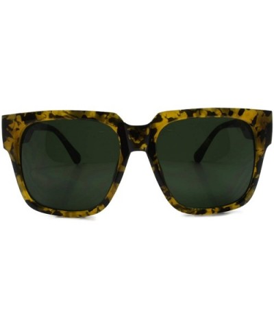 Oversized 80s Classic Retro Hip Hop Rapper Style Sun Glasses Thick Frame - Tortoise & Green - C718SZ5HE7A $10.99 Square