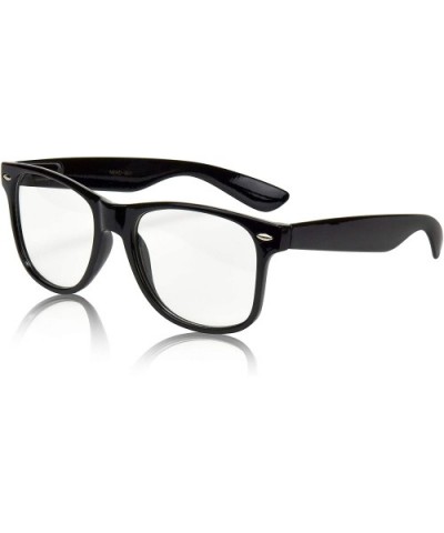 Non Prescription Eyeglasses Clear Lens For Women And Men UV Protection - Glossy Black Frame - C51884HH8HD $5.90 Aviator