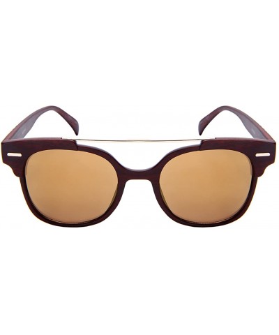 Crossbar Horned Rim Sunnies w/Embossed Temple Design 541077P-REV - Brown - CO18255K2NR $5.42 Square