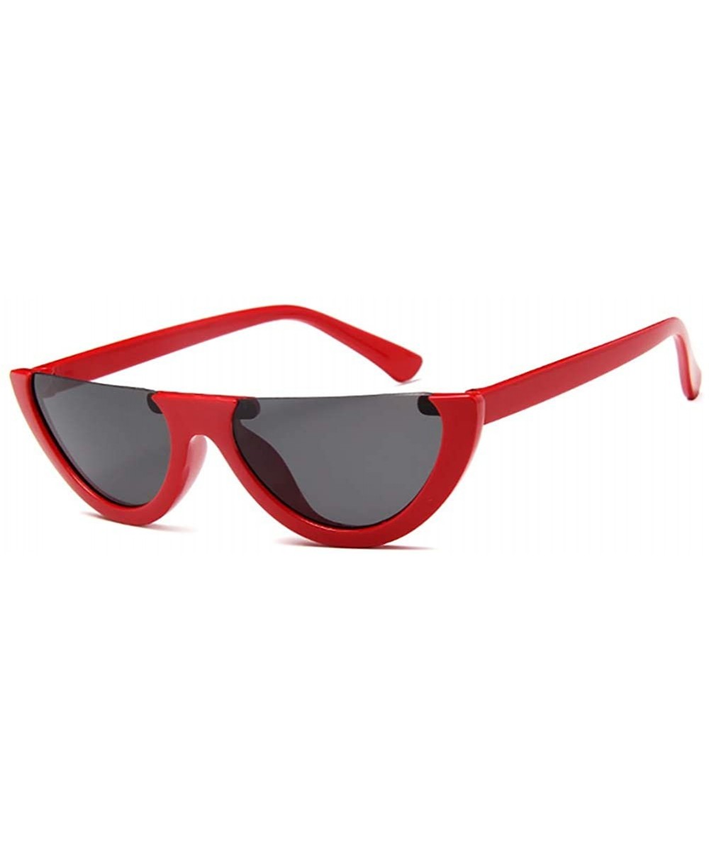 Small Cat Eye Women Sunglasses-Semi Rimeless Shade Glasses-Retro Goggles - A - CO1905ZM88S $27.33 Rimless