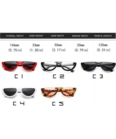 Small Cat Eye Women Sunglasses-Semi Rimeless Shade Glasses-Retro Goggles - A - CO1905ZM88S $27.33 Rimless