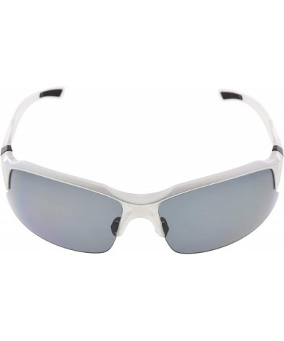 Polycarbonate Polarized TR90 Unbreakable Half-Rim Sport Sunglasses - Silver/Grey Lens - CM12O5H9E2P $12.05 Sport