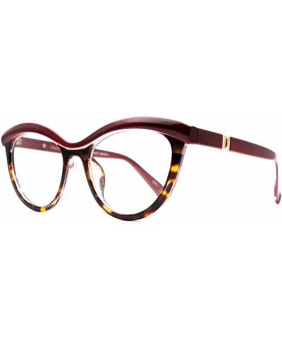 Eyeglasses 7565 Butterfly Design - for Womens 100% UV PROTECTION - Wine-leopard - CM192TD4YEU $28.26 Butterfly