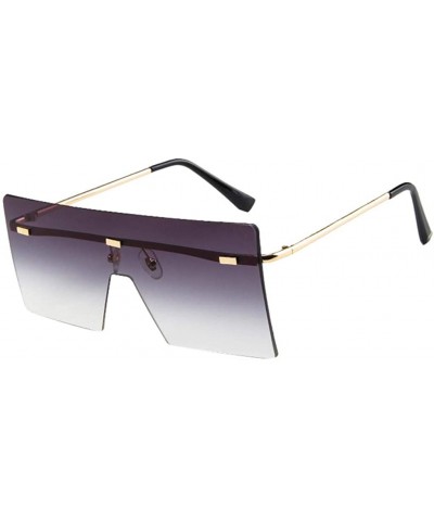 Oversized Square Sunglasses Flat Top Fashion Shades Oversize Sunglasses - Dark Gray - CP195NGWCI5 $6.32 Oversized