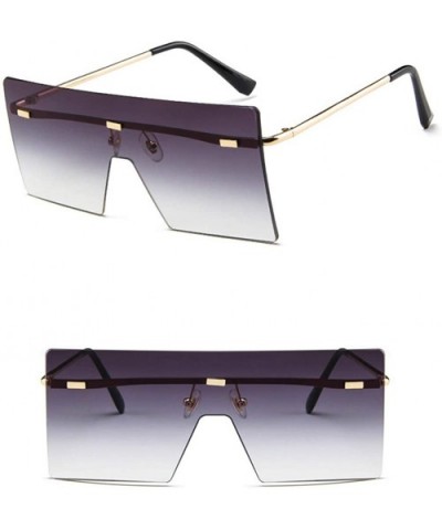 Oversized Square Sunglasses Flat Top Fashion Shades Oversize Sunglasses - Dark Gray - CP195NGWCI5 $6.32 Oversized