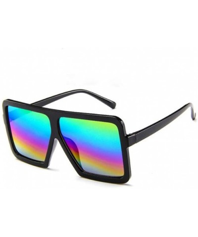 Women Men Vintage Retro Glasses Unisex Big Frame Sunglasses Eyewear - Multicolor - CX190O5NT8U $4.98 Rectangular