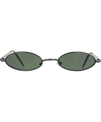 Mens Snug Pimp Narrow Oval Metal Rim Sunglasses - Gunmetal Green - C018K2MRO6E $10.03 Round