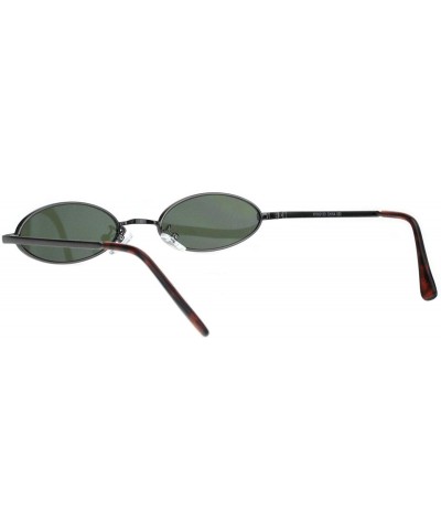 Mens Snug Pimp Narrow Oval Metal Rim Sunglasses - Gunmetal Green - C018K2MRO6E $10.03 Round