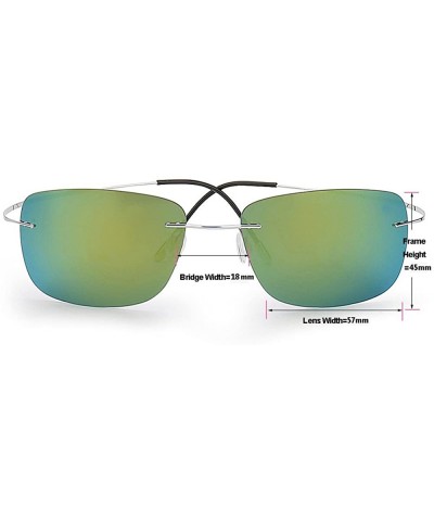 Men's Fashion Polarized Driving Sunglasses Ultralight Titanium Frame Sports Sunglasses - Blue Frame Blue Lens - CK18DYKCEW7 $...