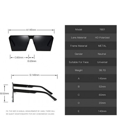 Fashion Rectangular Sunglasses-Polarized Rimless Sun Glasses-For Outdoor Driving - K - C5190O90Z4A $25.18 Rectangular