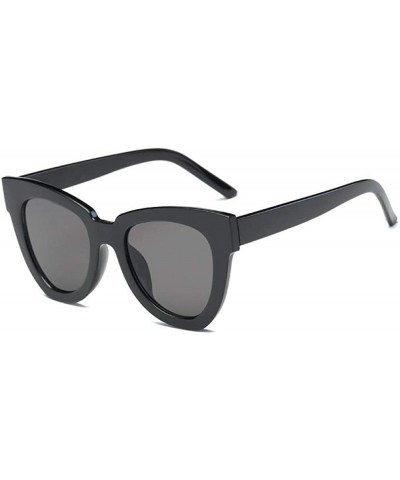 Vintage Sexy Ladies Cat Eye Sunglasses Women Brand Designer New Black Gray - Black Gray - CO18YZUZ0NI $5.77 Oversized