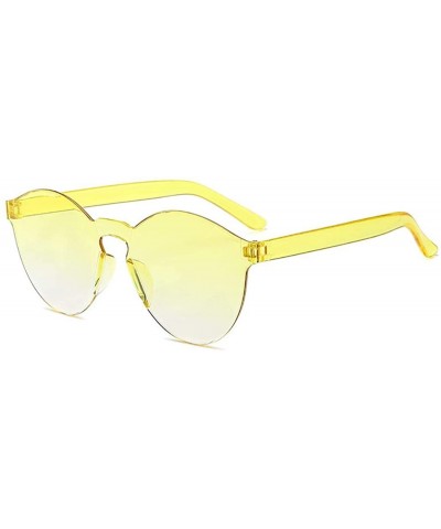 Unisex Fashion Candy Colors Round Outdoor Sunglasses Sunglasses - Yellow - CR190L97YZ9 $16.53 Round