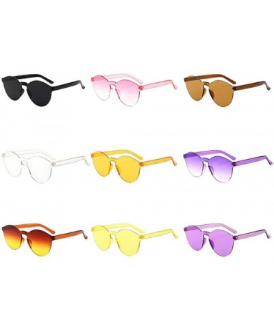 Unisex Fashion Candy Colors Round Outdoor Sunglasses Sunglasses - Yellow - CR190L97YZ9 $16.53 Round