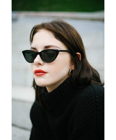 Retro Vintage Cat Eye Glasses Women Fashion Triangle Candy Color Sunglasses - B-black/Grey - CR18EHYSWWE $5.92 Goggle