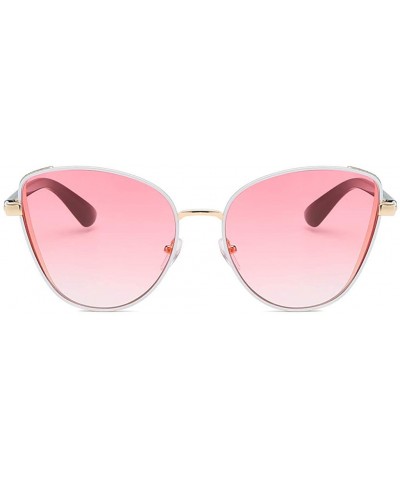 Women's Fashion Cat Eye Shade Sunglasses Integrated Stripe Vintage Glasses 2019 Fashion - Pink - CC18TH7D35X $8.04 Oversized