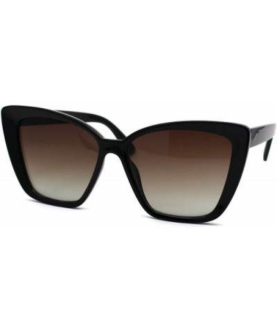 Womens Oversize Cat Eye Retro 90s Designer Sunglasses - Black Gradient Brown - CN196WKYEUA $5.42 Oversized