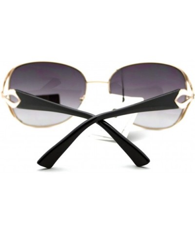 Women's Luxurious Sunglasses Classy Designer Fashion Eyewear - Black White - CS123KGVSSP $6.98 Oval