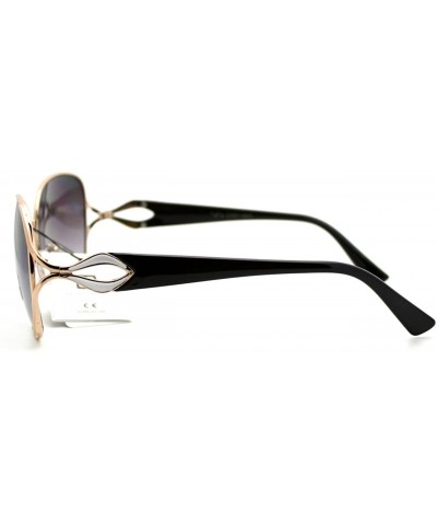 Women's Luxurious Sunglasses Classy Designer Fashion Eyewear - Black White - CS123KGVSSP $6.98 Oval