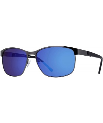 John Men's Sunglasses (Gunmetal/Blue Mirror) - CZ18XERN5E4 $30.42 Rectangular