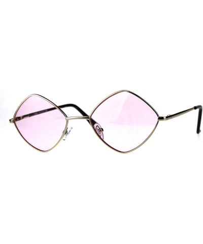 Mens Pimp Diamond Pop Color Lens Square Metal Rim Sunglasses - Gold Pink - CS18CMKWMRI $11.12 Rectangular