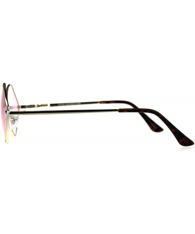 Mens Pimp Diamond Pop Color Lens Square Metal Rim Sunglasses - Gold Pink - CS18CMKWMRI $11.12 Rectangular