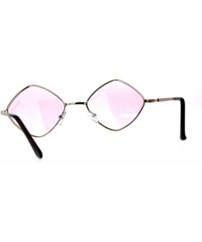 Mens Pimp Diamond Pop Color Lens Square Metal Rim Sunglasses - Gold Pink - CS18CMKWMRI $11.12 Rectangular