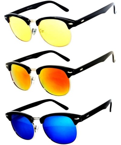 Half Frame Horned Rim Sunglasses Fashion UV Protection Brand - Half_frame_3p_mix_1h - CV17X3O7GGK $6.61 Rimless