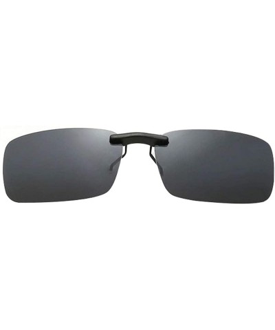 UV400 Clip on Polarised Sunglasses Fit over Prescription Eyeglasses - Grey - C118RH7M08Z $5.69 Oversized