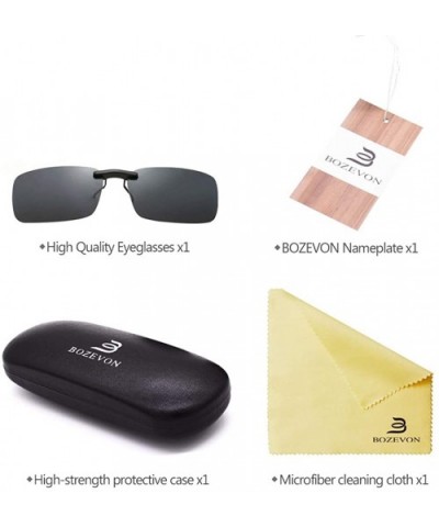 UV400 Clip on Polarised Sunglasses Fit over Prescription Eyeglasses - Grey - C118RH7M08Z $5.69 Oversized