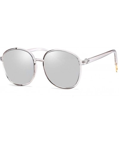 Unisex Sunglasses Retro Black Drive Holiday Round Non-Polarized UV400 - Silver - C118R09RCYY $4.77 Round