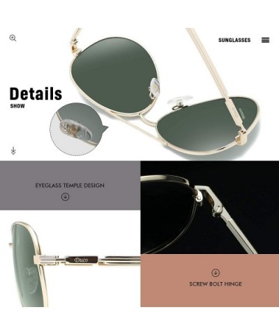 Aviator Style Polarized Sunglasses for Men and Women 3025K - Gold Frame Green Lens - C518HHN37NR $12.57 Round
